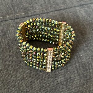 Multicolor Beaded Bracelet with Gold Accents
